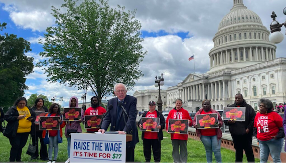 Bernie Sanders unveils push for $17-an-hour federal minimum wage, citing state increases